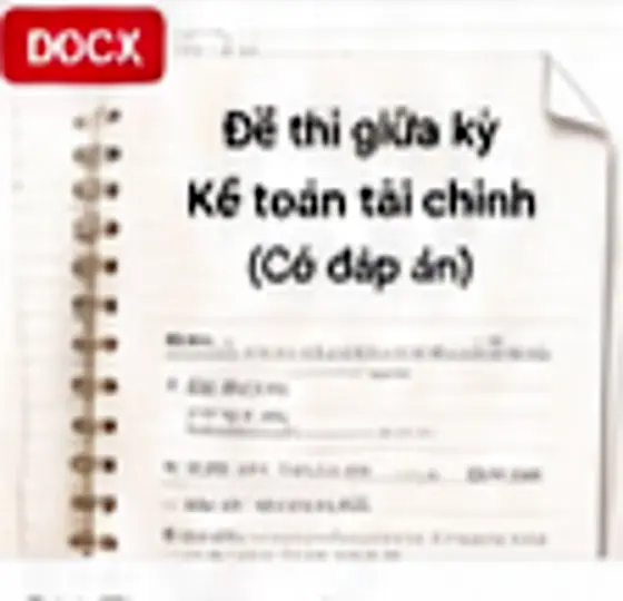 Đề thi giữa kỳ Kế toán tài chính